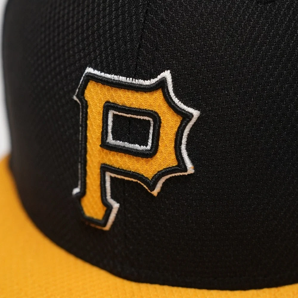 New‎ Era 59FIFTY Pittsburgh Pirates Hat Fitted Size 7 3/8 Black Yellow MLB